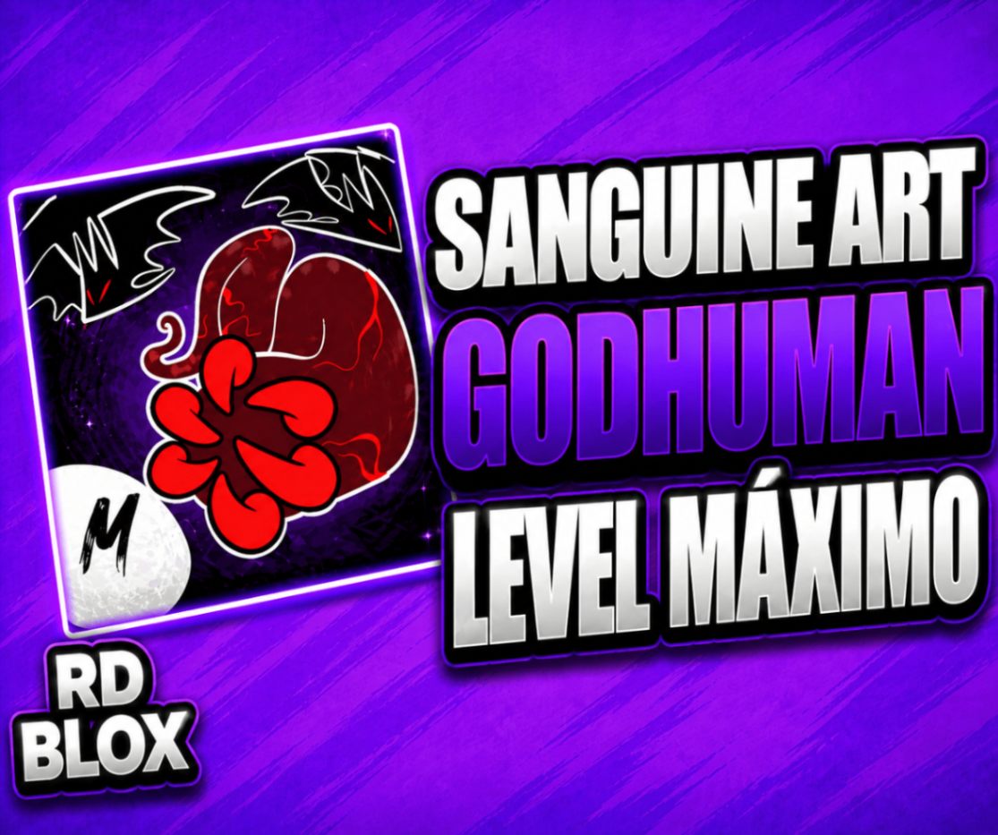 🩸 LEVEL 2800 + GODHUMAN + SANGUINE ART + FRUTAS (CONTAS BLOX FRUITS)