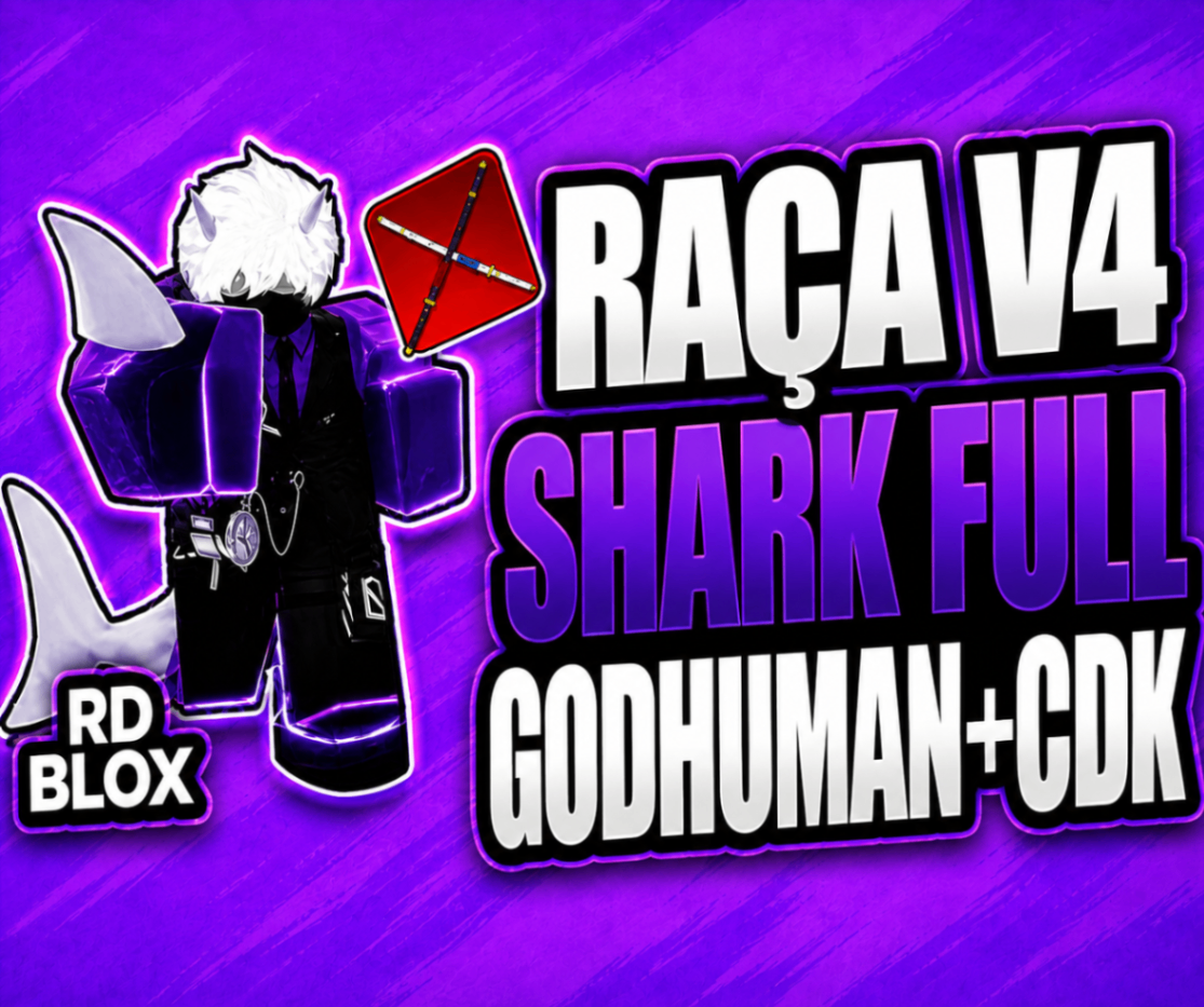 🧬 LV2800 + V4 SHARK  FULL + GHM + CDK + FRUTAS (CONTAS BLOX FRUITS)