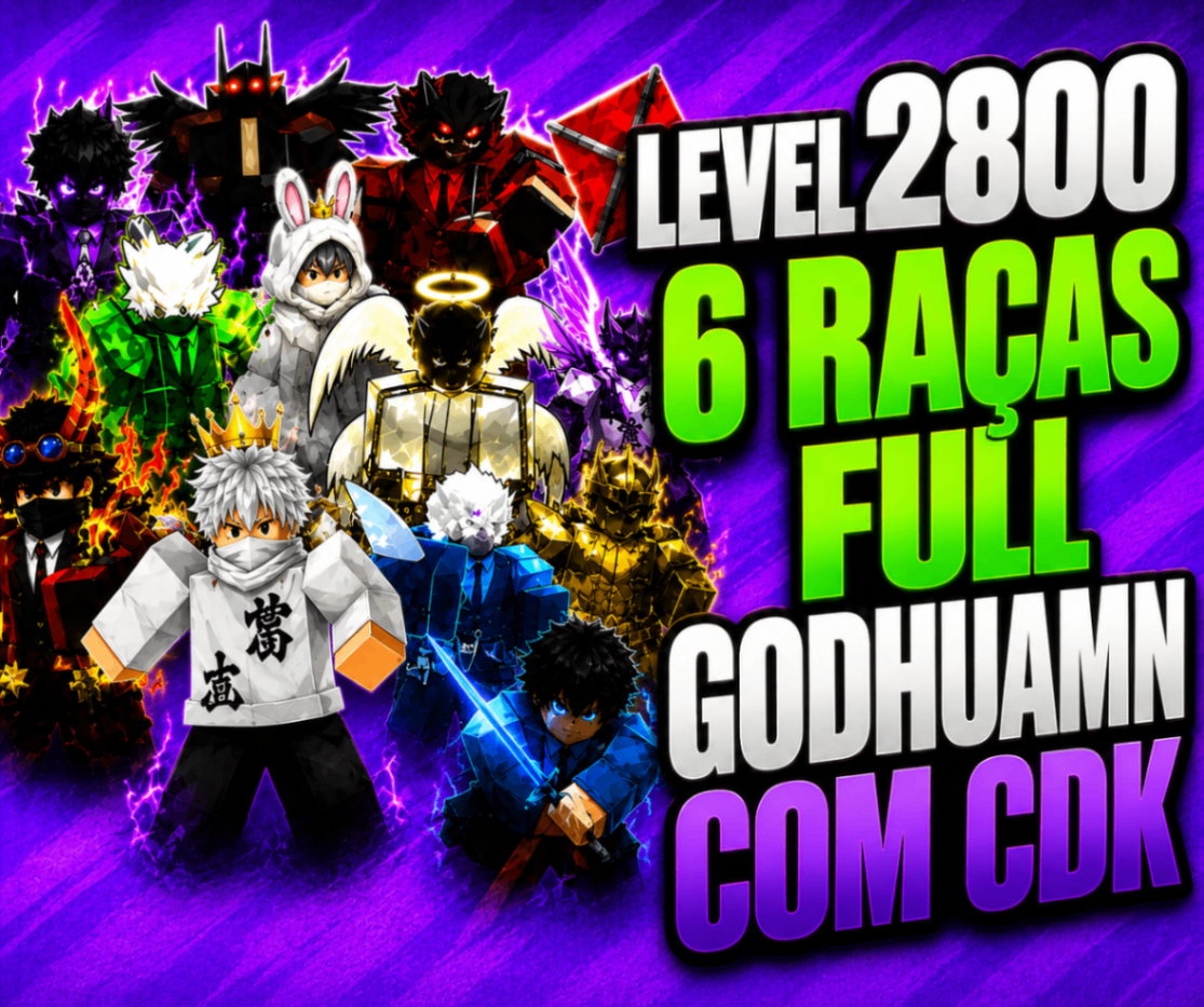 ⭐  LV2800 + 6 RAÇAS FULL GEAR ALEATORIA + SG + CDK (CONTAS BLOX FRUITS)