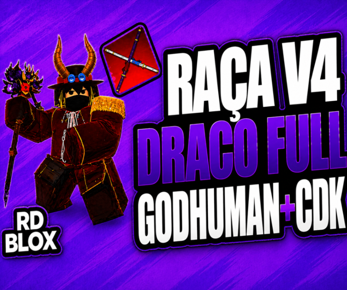 🧬 LV2800 + V4 DRACO  FULL + GHM + CDK + FRUTAS (CONTAS BLOX FRUITS)