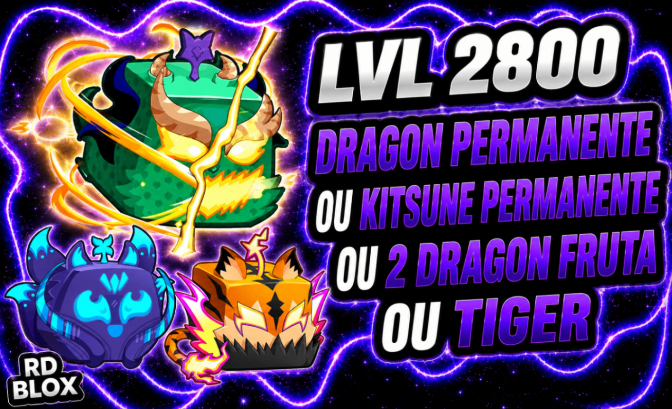 ⭐ LVL 2800 COM DRAGON PERM OU KITSUNE PERM OU 2 DRAGON OU TIGER