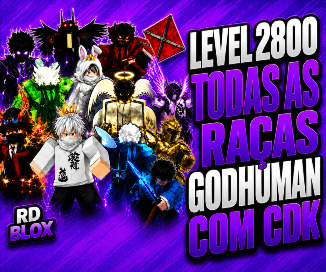 🌠  LV2800 + (TODAS AS RAÇAS FULL) +GHM+CDK+SG (CONTAS BLOX FRUITS)